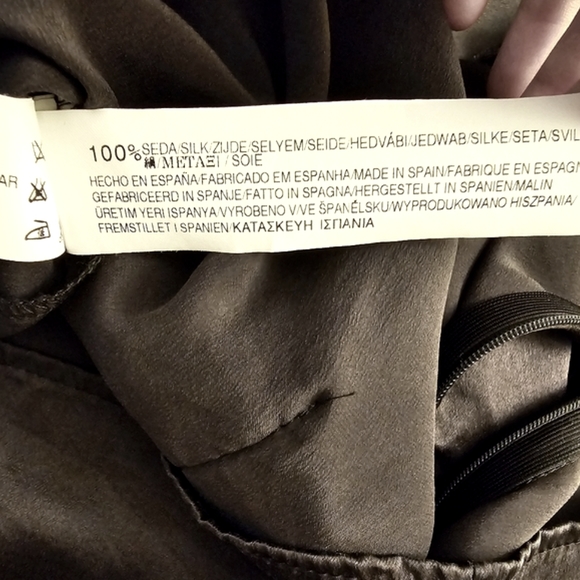 Zara Black Silk Blouse (S) - Picture 11 of 13